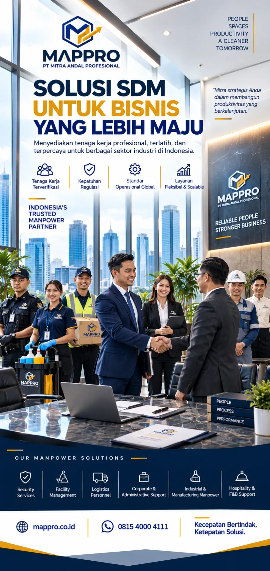 Brosur solusi SDM PT Mitra Andal Profesional untuk bisnis yang lebih maju